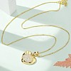 Brass Micro Pave Clear Cubic Zirconia Pendant Necklaces for Women LS-NJEW-M084-02G-03-1