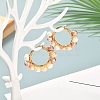 4 Pairs Vintage Natural Pearl Beads Earrings for Girl Women EJEW-JE04643-4