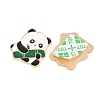 Panda with Bamboo Alloy Enamel Cabochons AL-CBA1A6F-06KCG-C-2