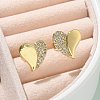Brass Micro Pave Clear Cubic Zirconia Stud Earrings for Women EJEW-U034-02G-01-1