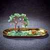 Natural Green Aventurine Chips with Brass Incense Burner Holder DJEW-G027-19RG-04-4