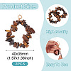 2Pcs Natural Tiger Eye Chip Beaded Pendants PALLOY-TAC0232-04-3