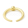 Clear Cubic Zirconia Initial Letter Open Cuff Ring RJEW-H120-09G-S-3