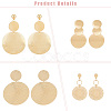 ANATTASOUL 4 Pairs 4 Style Alloy Flat Round Dangle Stud Dangle Earrings for Women EJEW-AN0003-91-3