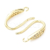 Brass Micro Pave Clear Cubic Zirconia Earring Hooks KK-R149-21G-2