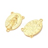 Holy Oval Carved Virgin Mary Tibetan Style Alloy Chandelier Component Links TIBEP-LF0961YKG-G-FF-2