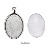 DIY 20pcs Transparent Clear Glass Thumbprint Oval Necklace Kits DIY-ZZ0001-02-2