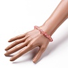 Cherry Quartz Glass Chip Beads Stretch Bracelets BJEW-JB05765-02-3