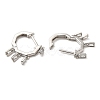Cubic Zirconia Rectangle Dangle Hoop Earrings EJEW-Z019-03A-P-2