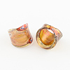Handmade Gold Sand and Silver Foil Millefiori Lampwork Rings RJEW-Q150-M05-B-2