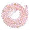 Frosted Spray Painted Glass Beads Strands GLAA-N035-03B-C06-2