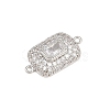 Brass Micro Pave Cubic Zirconia Connector Charms CU-CBAAB9C-01P-02-2