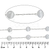 304 Stainless Steel with Glass Cat Eye Link Chains CHS-G038-08P-05-2