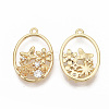Brass Micro Pave Clear Cubic Zirconia Peg Bails Pendants KK-T051-03G-NF-2