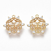 Brass Micro Pave Cubic Zirconia Peg Bails Pendants KK-S356-042G-NF-1