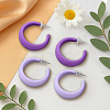 6 Pairs 2 Colors Acrylic C-Shaped Stud Earrings EJEW-GO0002-24-3