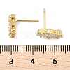 Brass Micro Pave Clear Cubic Zirconia Stud Earrings LS-EJEW-R016-26G-14-5