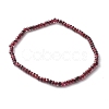 Faceted Rondelle Natural Garnet Beads Stretch Bracelets BJEW-JB06383-01-1