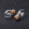 Oval Glass Cork Bottles Ornament AJEW-O032-03I-3
