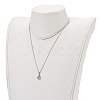 Brass Micro Pave Clear Cubic Zirconia Pendant Necklaces NJEW-JN03341-01-5