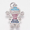 Brass Micro Pave Cubic Zirconia Pendants KK-I614-062P-1