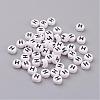 Acrylic Horizontal Hole Letter Beads X-PL37C9070-H-1
