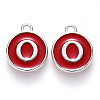 Platinum Plated Alloy Enamel Charms X-ENAM-S118-03O-P-1