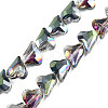 Electroplate Transparent Glass Beads Strands EGLA-N002-44-08-1