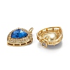 Brass Micro Pave Cubic Zirconia Pendants KK-G404-B-01R-G-3