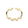 Brass Micro Pave Cubic Zirconia Open Cuff Rings RJEW-R146-02G-3