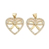 Brass Pave Clear Cubic Zirconia Pendants KK-U009-05D-G-1