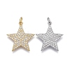 Brass Micro Pave Clear Cubic Zirconia Pendants ZIRC-M108-28-1