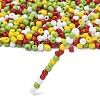 4 Colors Christmas 6/0 Glass Round Seed Beads SEED-X0058-03C-3