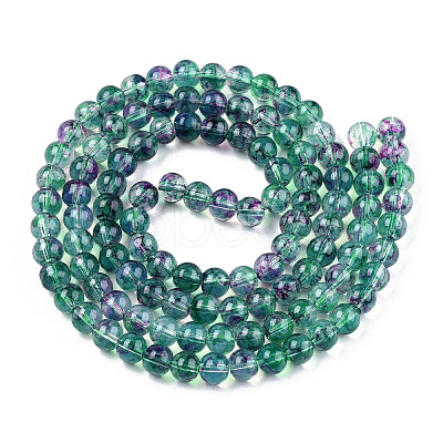 Baking Paint Glass Beads Strands DGLA-Q023-8mm-DB79-01-1