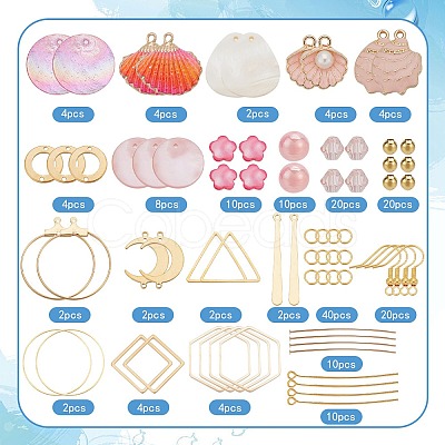 DIY Natural Shell Dangle Earring Making Kit DIY-SC0025-80-1