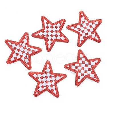 8Pcs Star with Lattice Computerized Embroidery Polyester Iron on/Sew on Patches PATC-TA0001-49B-1