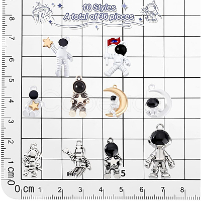 36Pcs 10 Styles Alloy Pendants FIND-PH0023-35-1