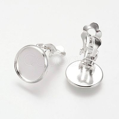 Brass Clip-on Earring Settings LS-KK-I007-S-NF-1