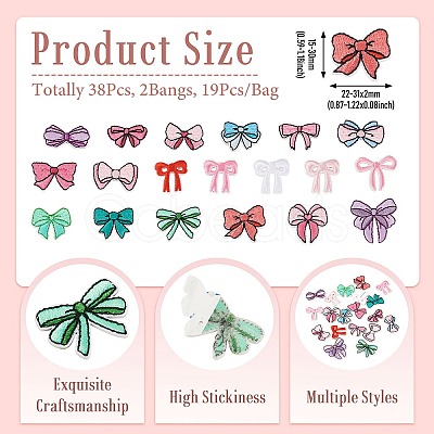 2 Bags 38Pcs Computerized Embroidery Cloth Self Adhesive Patches PATC-TA0001-37-1