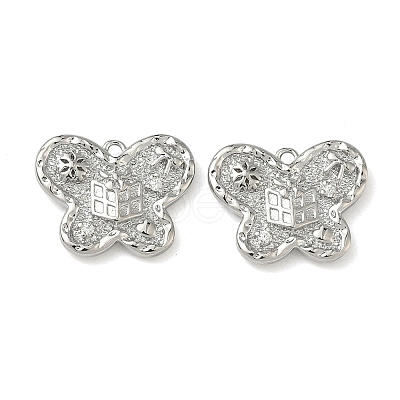 Christmas Brass Micro Pave Clear Cubic Zirconia Pendants KK-A280-03F-P-1