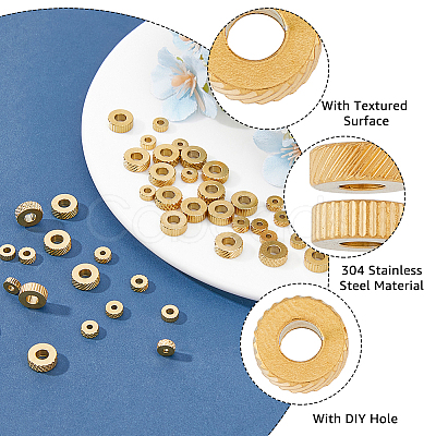 48Pcs 6 Style 304 Stainless Steel Beads STAS-FH0001-94-1