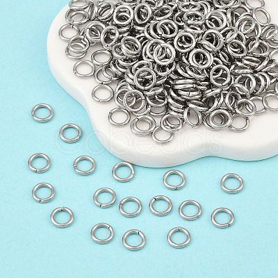 Tarnish Resistant 304 Stainless Steel Open Jump Rings X-STAS-J013-5x0.9mm-01-1