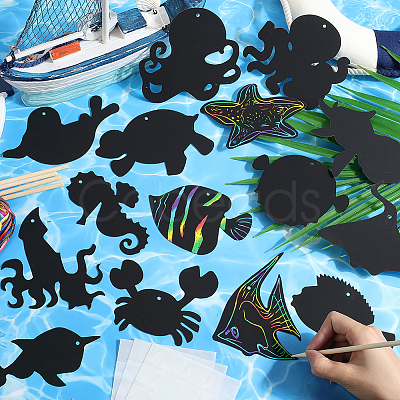 Rainbow Scratch Paper Art Pendant Decoration Kits DIY-WH20013-21B-1