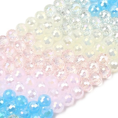 Electroplate Glass Beads Strands EGLA-D300-06-6mm-25-1