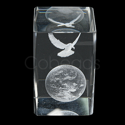3D Laser Engraving Animal Glass Figurine DJEW-R013-01A-1