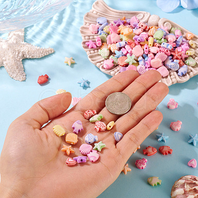 500Pcs 5 Sstyle Craft Style Acrylic Beads MACR-TA0002-62-1