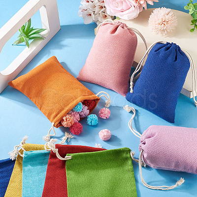 11Pcs 11 Colors Rectangle Cloth Packing Pouches ABAG-TA0001-87C-1
