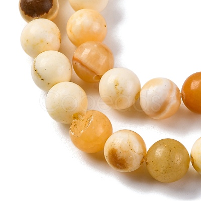 Natural Yellow Jade Beads Strands X-G-F591-17-8MM-1