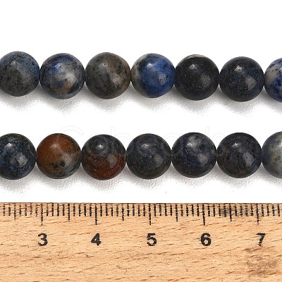 Natural Dumortierite Beads Strands G-F826-A01-8mm-1