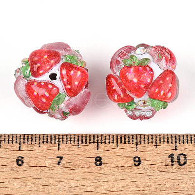 Fruit Round Resin Beads RESI-T059-03D-1